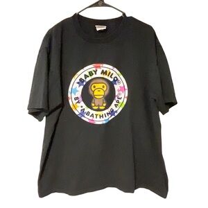 Bape Men’s Size‎ 2X Black Multi Color Baby Milo Bape Sta Tee